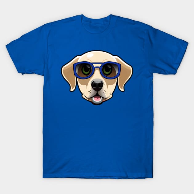 Blue Sunglasses Golden Retriever Dog T-Shirt by 4U2NV-LDN